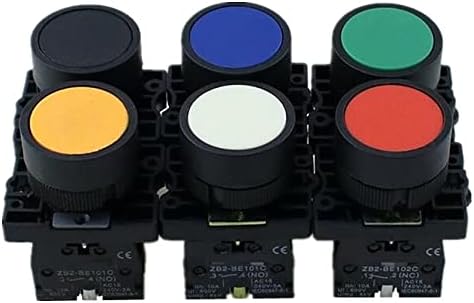 PCGV 22 ממ 1 NO/1NC סימן רגעי כפתור כפתור מתג 600V 10A ZB2-IE31 אדום, ירוק, צהוב, כחול, לבן ושחור