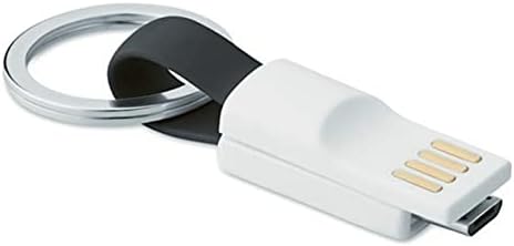 כבל Goxwave תואם ל- Zoll AED 3 - מטען מחזיק מקשים של מיקרו USB, כבל מיקרו USB של טבעת מפתח עבור Zoll AED 3 - סילון שחור