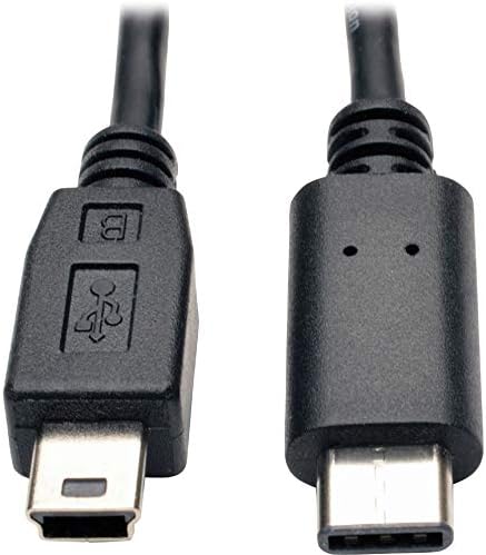 Tripp Lite 6ft USB 2.0 Hi-Seed כבל 5 פינים מיני-B ל- USB Type-C USB-C M/M שחור