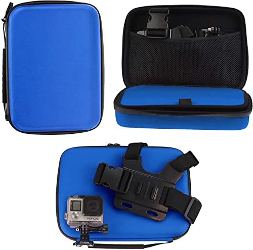 Navitech 8 ב 1 אקשן מצלמת אקשן משולבת משולבת עם מארז כחול - תואם ל- GoPro Hero10 שחור - מצלמת פעולה אטומה למים