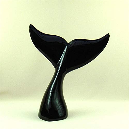 פסלי DSZXHN לעיצוב בית, שרף שחור יצירתי פלוקס לוויתן דגים פסלון בעלי חיים פסל מעוצב, מלאכת שולחן עבודה ביתית