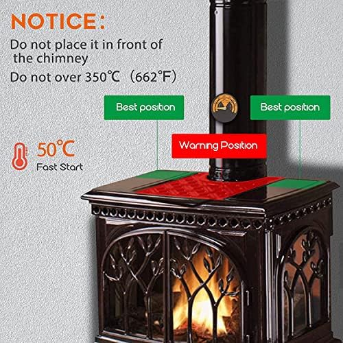 מאוורר תנור עץ מונע חום Zhengxoo, מאוורר אח לא חשמלי, ידידותי לסביבה וחסוך אנרגיה, לגז/גלולה/עץ עץ צערת אח