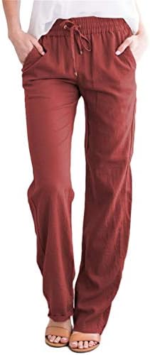 Andongnywell בצבע אחיד של נשים מכנסי טרנינג אתלטי טרקלין יוגה מכנסי רגל רחבים רצים פעילים עם מכנסי כיסים