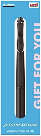 三菱 鉛 筆 מיצובישי עיפרון SXN1003282422 Jetstream Edge עט כדורים מבוסס שמן, 0.28, מהדורה מוגבלת, אריזת מתנה, שחור