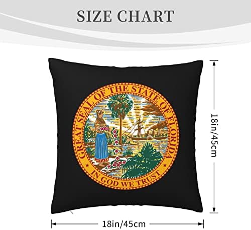 Kadeux סמל המדינה של כרית פלורידה תוספות כריות זריקה בגודל 18x18 אינץ 'הכנס כיסוי כרית לזרוק מרובע