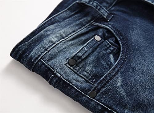 DGHM-jlmy רחוב גברים קרוע מכנסי ג'ינס רזים דליקים דליקים ג'ינס ג'ינס במצוקה הרוסה ג'ינס ישר ג'ינס ג'ינס
