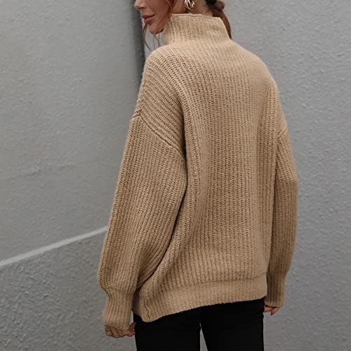 מעיל חורף של Foviguo, בתוספת חולצה בגודל לנשים סוודר עבודה מזדמן חורפי סוודר שרוול ארוך טלאי צוואר צוואר נוח נוח