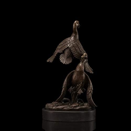 ברונזה בעלי החיים אמנות דקור שני עף ציפורים פסל פיסול עף ברבור צלמיות עבור שולחן קישוט
