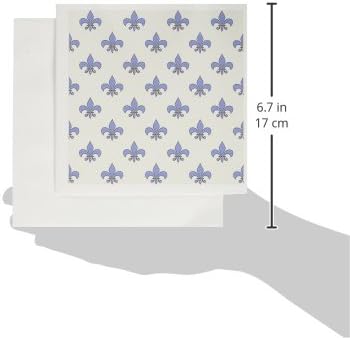 3 דרוז כחול פלר דה ליס על רקע שמנת סמל נוצרי - כרטיסי ברכה, 6 x 6 אינץ ', סט של 12