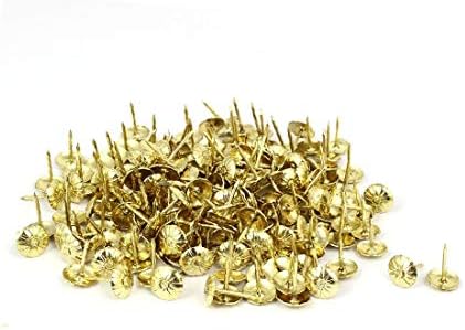 X-DREE 7/16 DIA DAISY שיפוץ שיפוץ מסמר ציפורניים דקורטיביות טון זהב 200 יחידות (7/16 '' DIA DAISY שיפוץ שיפוץ ציפורניים Thumbtack Dorado
