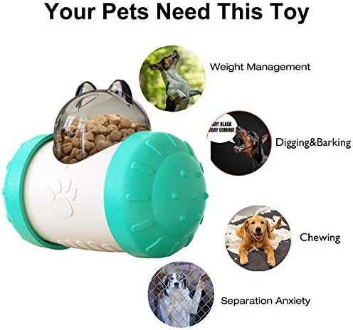 צעצועים כלבים אוטומטיים של אוקלר כוסית, אינטראקטיבי ומרדף אחר צעצועים כלבים, צעצועי כדור מתקן לכלבים, צעצועי אוכל איטי לחיות מחמד לחתולים