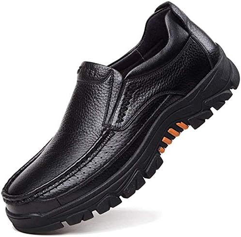 פרה עור אופנה אמיתי נעליים לגברים עמיד למים קומפי החלקה רך להחליק על מקרית נעלי אוקספורד