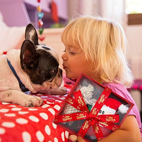 צעצועי כלבי חג המולד של Pawnisaw - צעצועים אינטראקטיביים של כלבים חריקים וצעצועים לחבלים כלבים וצעצועים לעיסת כלבים קטיפה - מתנות קופסאות