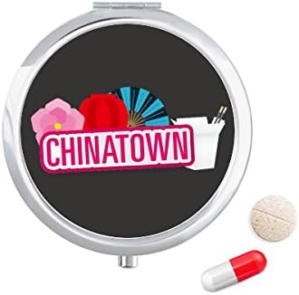 פרח פנס מאוורר אדום סין טאון גלולת מקרה כיס רפואת אחסון תיבת מיכל מתקן