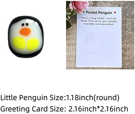 קטן כיס פינגווין חיבוק מיני חמוד קטן כיס פינגווין בעלי החיים קישוט מגיע עם עידוד טקסט כרטיס מתנה חמה עבור משפחה, חברים ואהובים