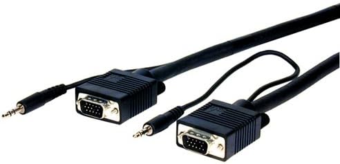 כבלים מקיפים כבלים מוסמכים 25 מטר סדרה מקצועית VGA/QXGA עם תקע Audio HD 15 פינים לתקע, שחור