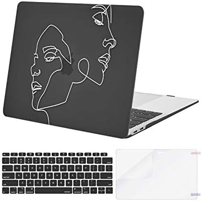 Mosiso תואם ל- MacBook Air 13 אינץ 'מארז 2022 2021 2020 2019 2018 שחרור A2337 M1 A2179 A1932 תצוגת רשתית רשת מזהה מגע, סקיצת פנים פלסטיק